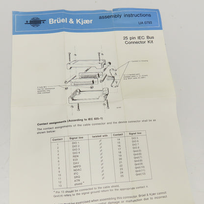 Bruel & Kjaer Type UA 25 Pin IEC Bus Connector Kit