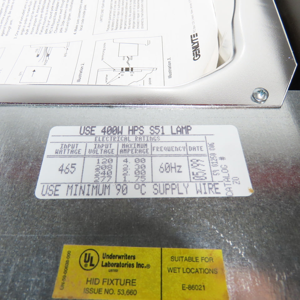 Genlyte RCL3400LX-8 Lighting Lamp Ballast 400W HPS Type III Shoebox 120-277V