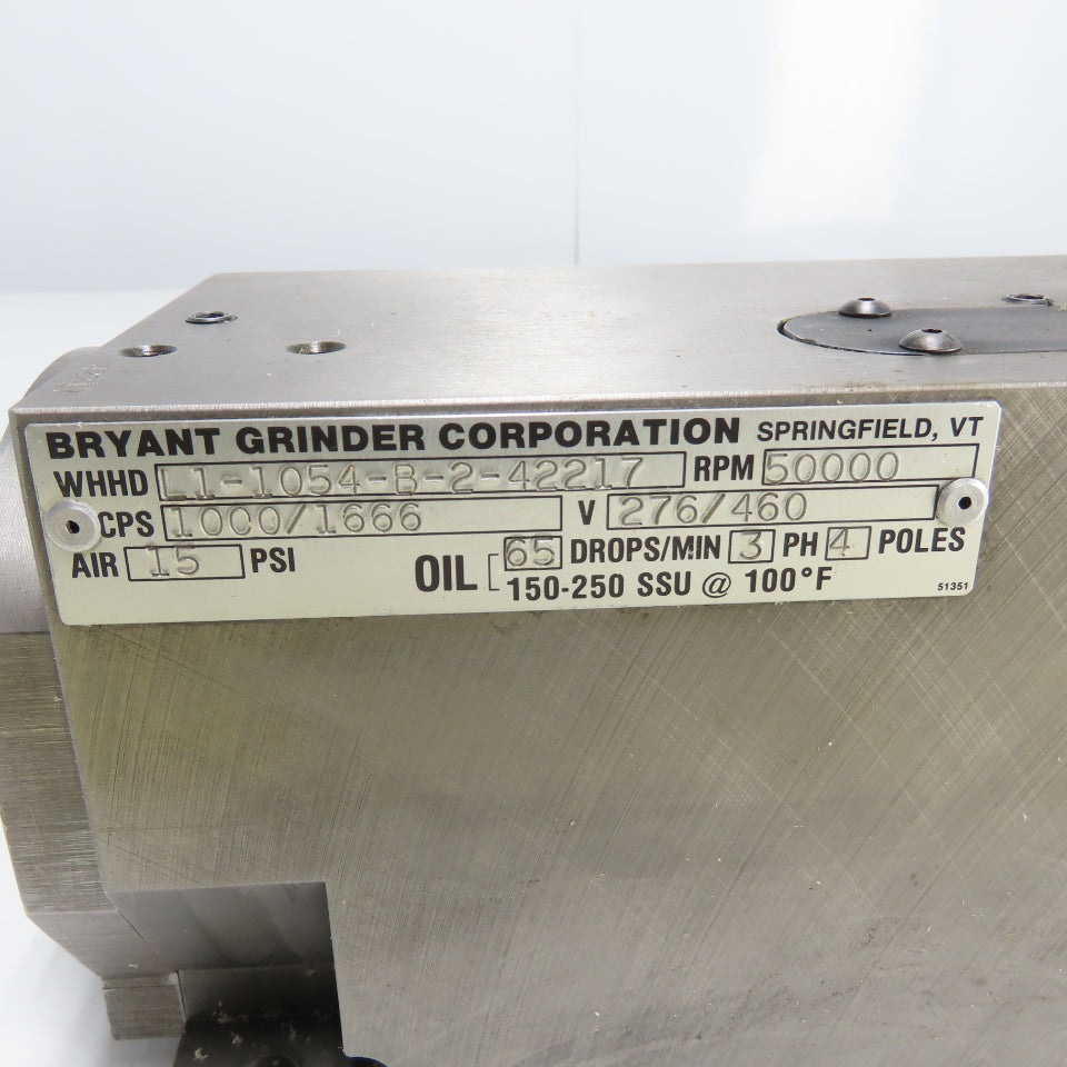 Bryant Grinder L1-1054-B-2-42217 50000RPM CPS 1000/1666 276/460V Spindle Motor