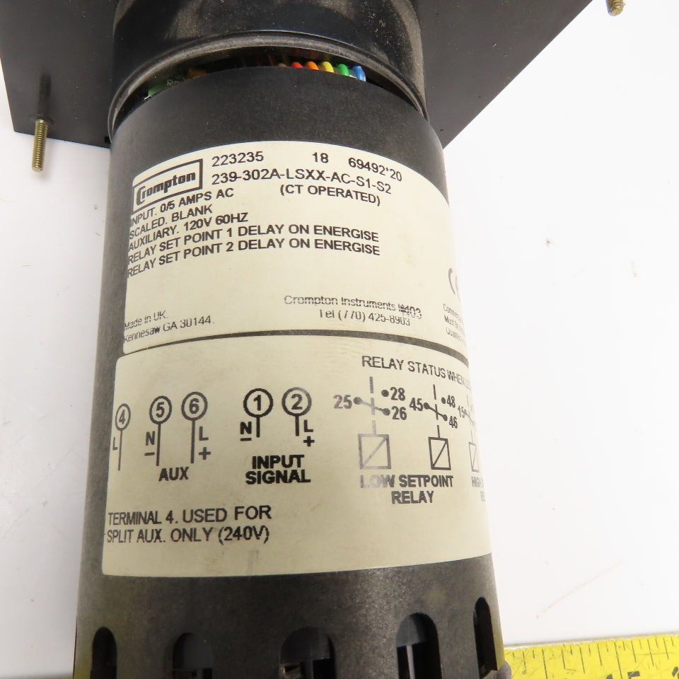 Crompton 239-302A-LSXX-AC-S1-S2 0-100 AC Amp Analog Panel Meter Parts/Repair