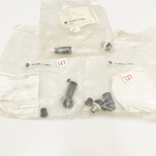 TPC Wire & Cable 30700 Male Straight DC 4 Pole Circular Wire Connector Lot Of 3
