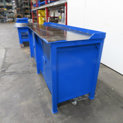 96" x 30" x 40" Tall Assembly Work Bench Storage Cabinet Welding Table 1/4" Top