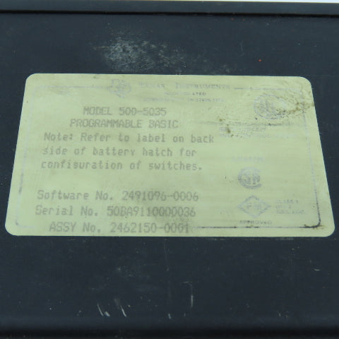 Texas Instruments 500-5035 Programmable Basic Module