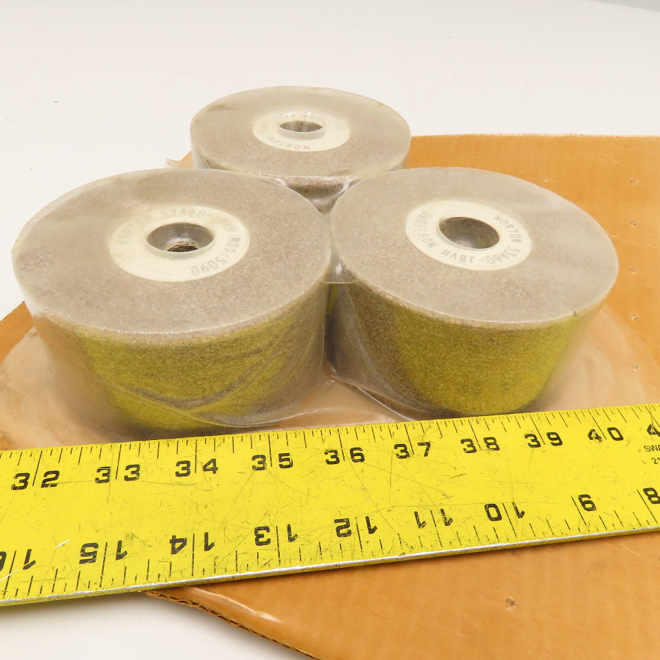 Norton 50A60-J8VH 4-1/2" x 2-1/4" OD x 1" Bore Alundum Grinding Wheel Lot Of 3
