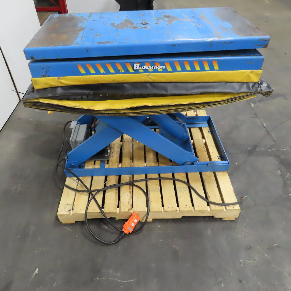 Bishamon 2500Lbs. 48" x 24" Rotating Scissor Lift Table 14-47" Lift 3Ph