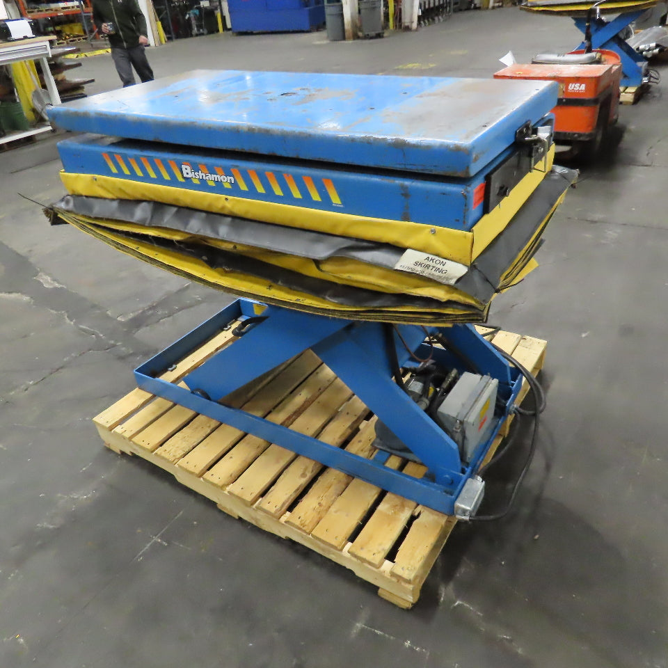 Bishamon 2500Lbs. 48" x 24" Rotating Scissor Lift Table 14-47" Lift 3Ph