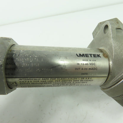 Ametek 88F005A2CSSC Pressure Transmitter 12-40VDC 4-20mADC 0-300PSI