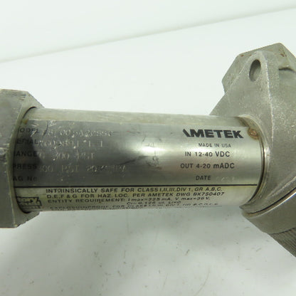 Ametek 88F005A2CSSC Pressure Transmitter 12-40VDC 4-20mADC 0-300PSI
