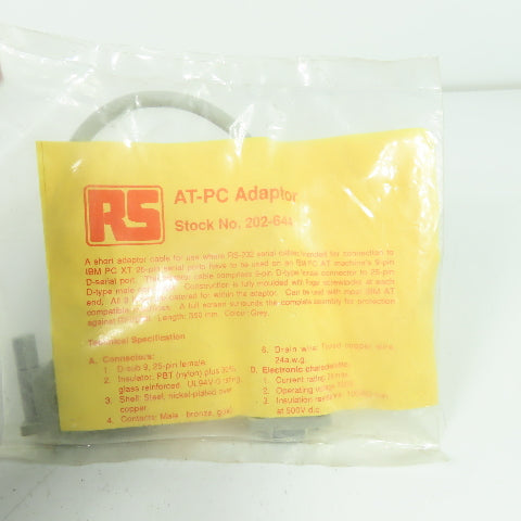 RS 202-644 AT-PC Adaptor CABLE 0.3 Metre
