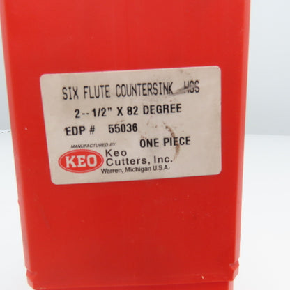 KEO Cutters 55036 2-1/2" Six Flute Countersink 82° HSS 1" Shank