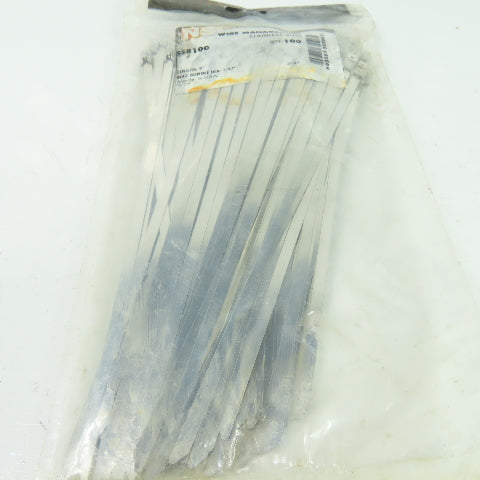 NSI SS8100 Stainless Steel Cable Ties 8" Max Bundle Dia. 1.97" Lot Of 100