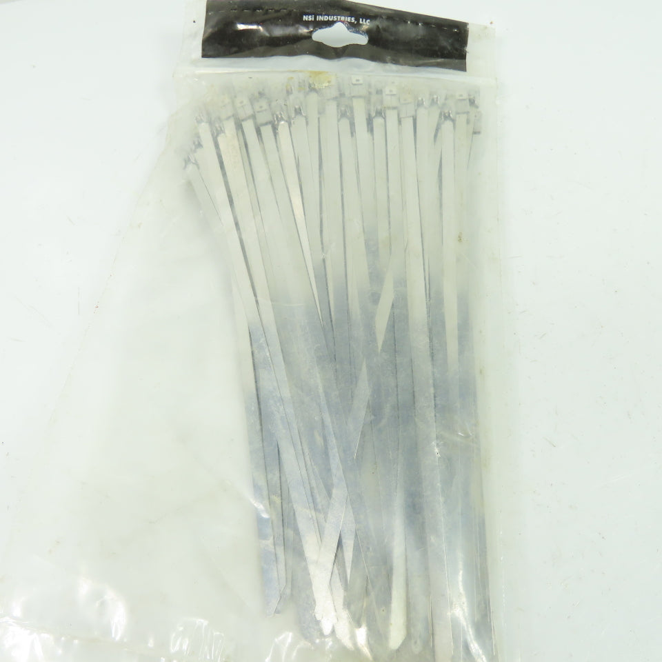 NSI SS8100 Stainless Steel Cable Ties 8" Max Bundle Dia. 1.97" Lot Of 100