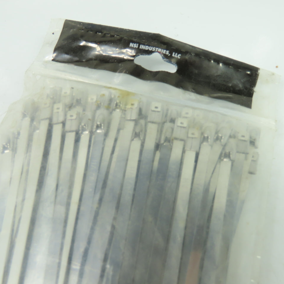 NSI SS8100 Stainless Steel Cable Ties 8" Max Bundle Dia. 1.97" Lot Of 100