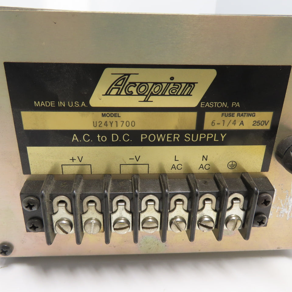 Acopian U24Y1700 AC To DC Power Supply 250V 6-1/4A