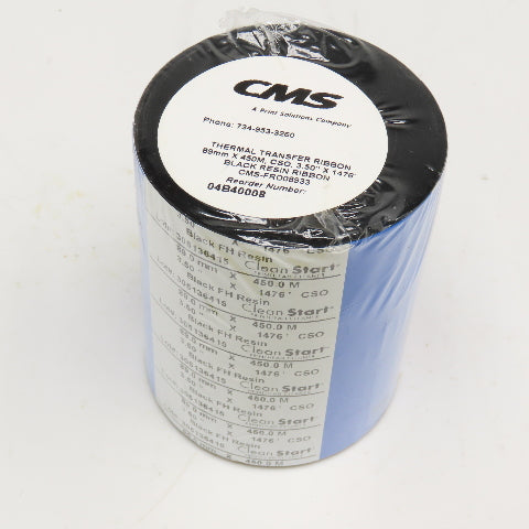 CMS CMS-FRD08933 04B40008 Black Thermal Transfer Ribbon 89mm x 450m 3.5" x 1476'