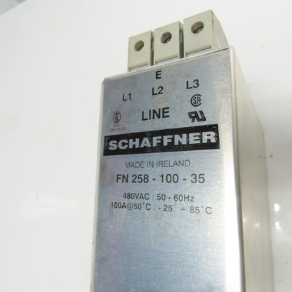 Schaffner FN 258-100-35 Line Filter 480VAC 100A 50/60Hz