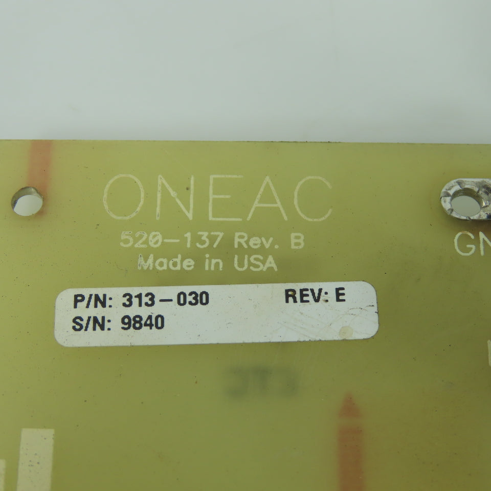 Oneac 520-137 Rev B Circuit Board Panel 313-030