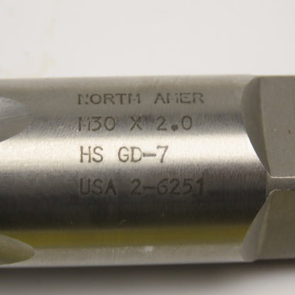 North American M30 x 2.0 Metric Bottoming Tap 4 Flute HS GD-7