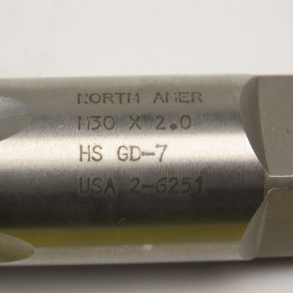 North American M30 x 2.0 Metric Bottoming Tap 4 Flute HS GD-7