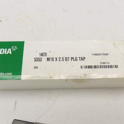 Widia 14878 M18 x 2.5 Metric Plug Tap 4 Flute
