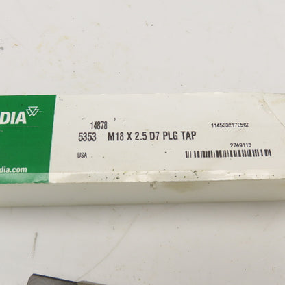 Widia 14878 M18 x 2.5 Metric Plug Tap 4 Flute