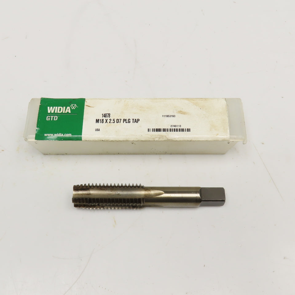 Widia 14878 M18 x 2.5 Metric Plug Tap 4 Flute