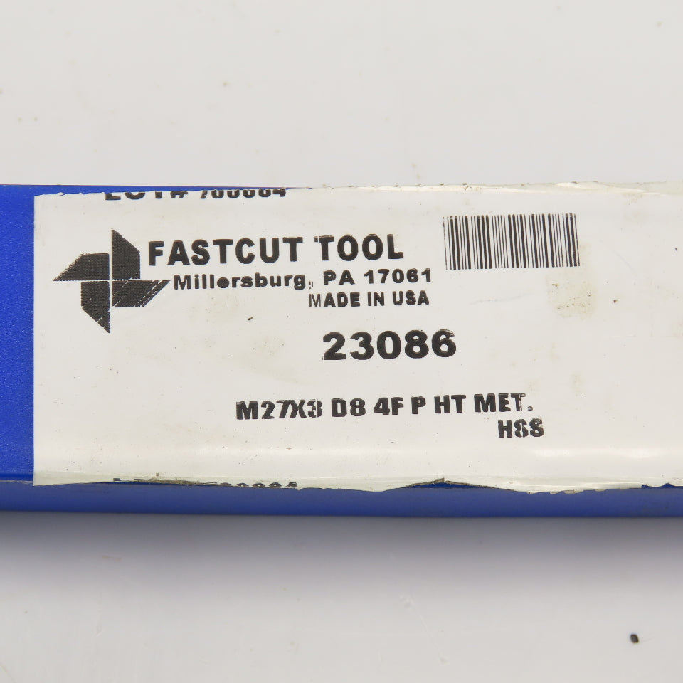 Fastcut Tool 23086 M27 x 3.0 D8 4 Flute Metric Plug Tap HSS