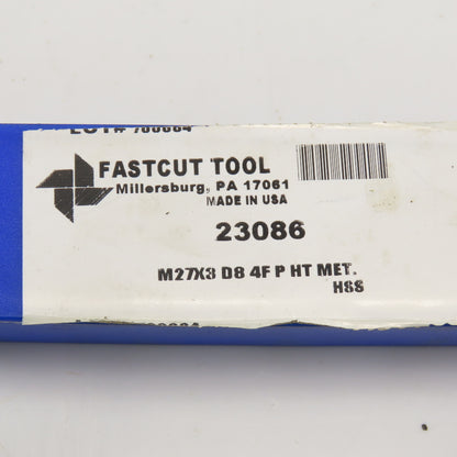 Fastcut Tool 23086 M27 x 3.0 D8 4 Flute Metric Plug Tap HSS