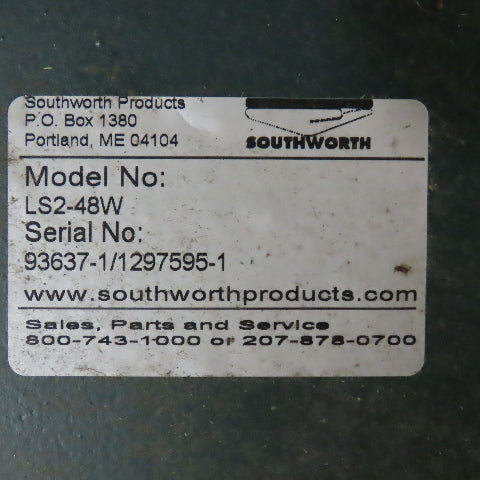 Southworth LS2-48W 2000Lbs 84" x 64" Lift Table 8"-56" Lift 230/460V 3Ph