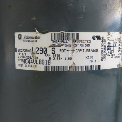 GE General Electric 5KCP39KGL290S 1/2HP 1Ph Fan Motor 230/460V 1075RPM