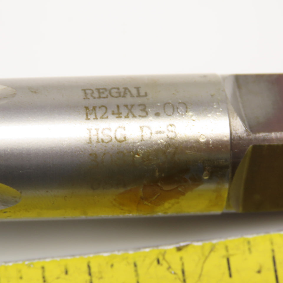 Regal Cutting Tools 027809AS M24 x 3.0 Metric Plug Tap 4 Flute D8 HSG