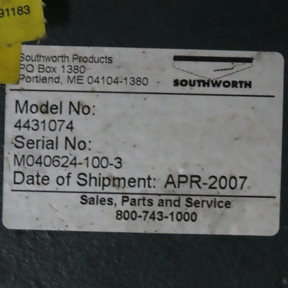 Southworth 2000Lbs 96" x 48" Scissor Lift Table 9"-56" Lift 230/460V 3Ph