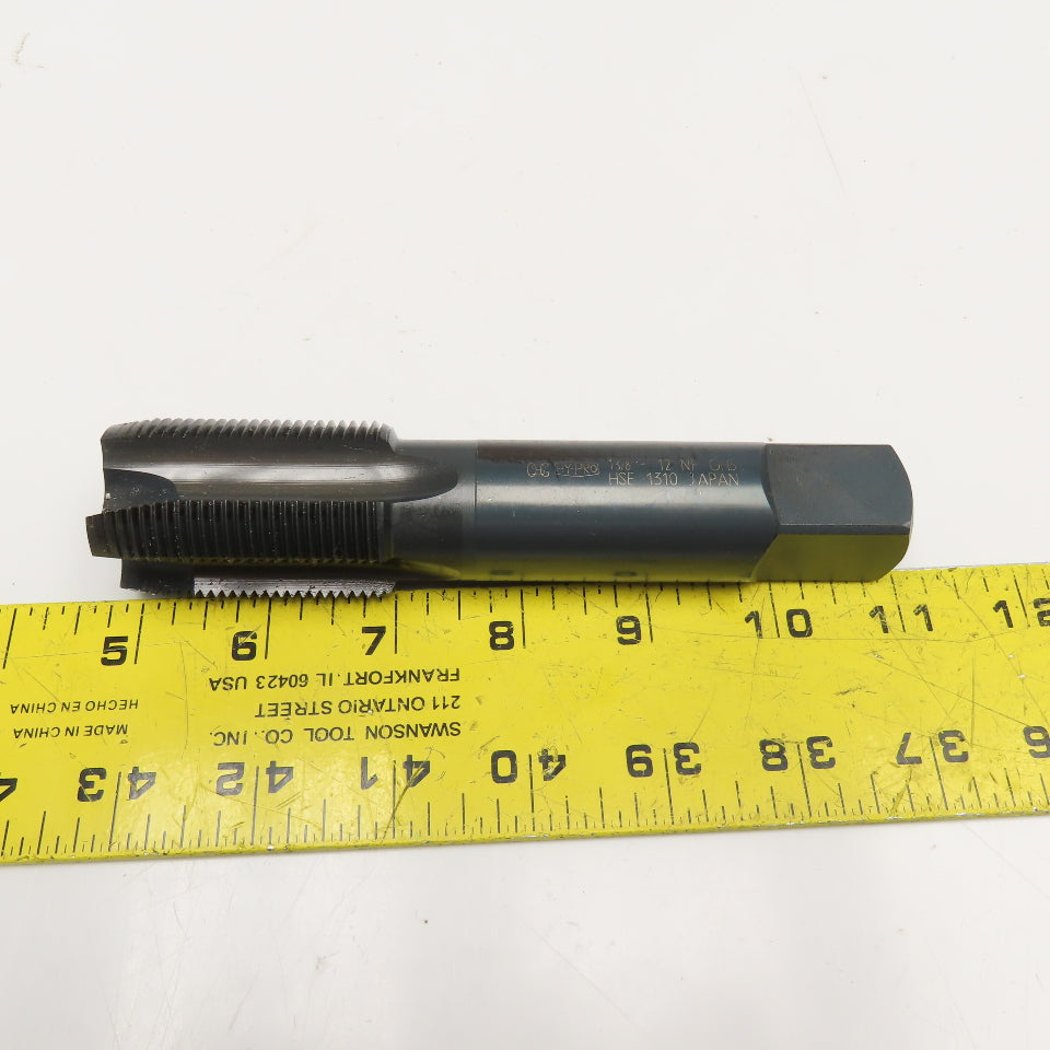 Hy-Pro 1-3/8"-12 UNF GH5 HSS 4 Flute Straight Plug Tap Black Oxide