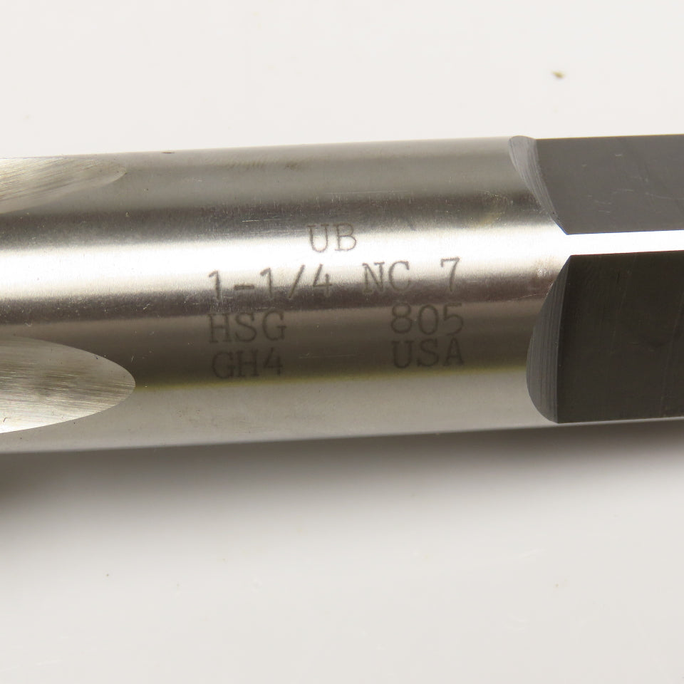 Union Butterfield 1-1/4"-7 NC HSG GH4 4 Flute Straight Plug Tap