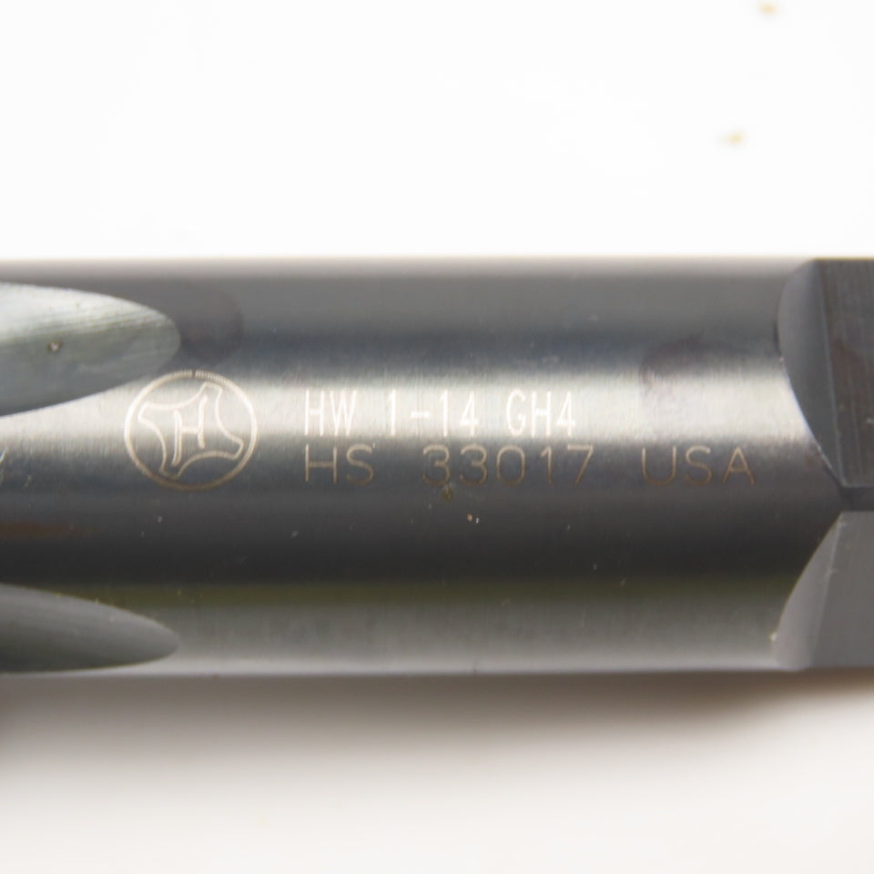 Hanson Whitney 1"-14 GH4 HS 4 Flute Straight Plug Tap Black Oxide