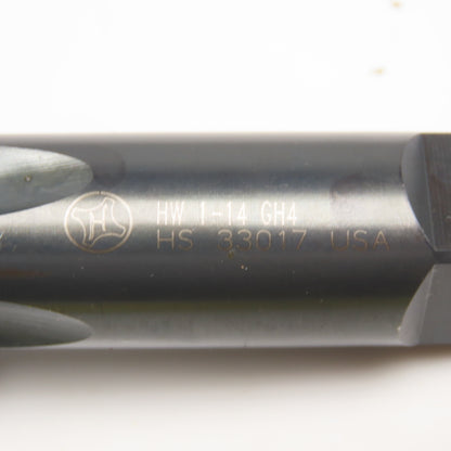 Hanson Whitney 1"-14 GH4 HS 4 Flute Straight Plug Tap Black Oxide