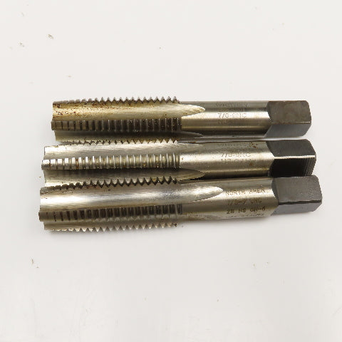 Hanson 7/8"-9 NC HS GH4 4 Flute Plug Tap Used Lot Of 3