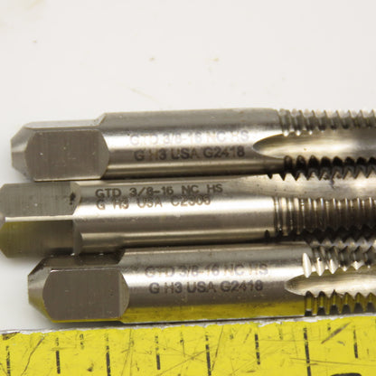 GTD 3/8"-16 NC HS GH3 Straight 4 Flute Plug Tap Lot Of 3