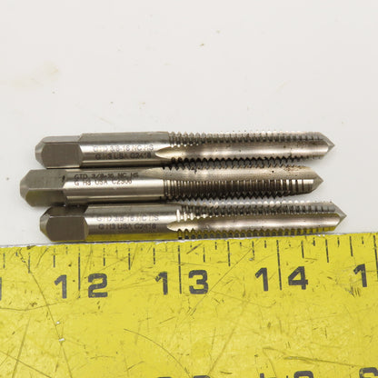 GTD 3/8"-16 NC HS GH3 Straight 4 Flute Plug Tap Lot Of 3