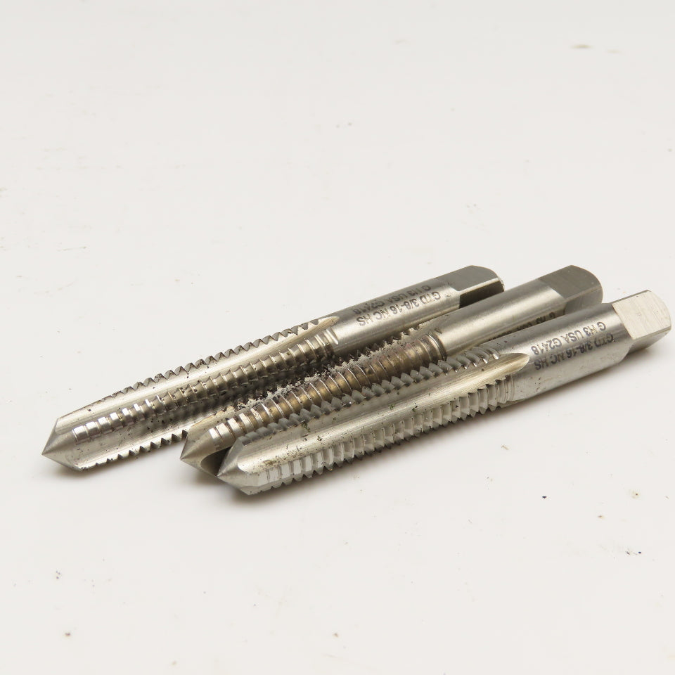 GTD 3/8"-16 NC HS GH3 Straight 4 Flute Plug Tap Lot Of 3