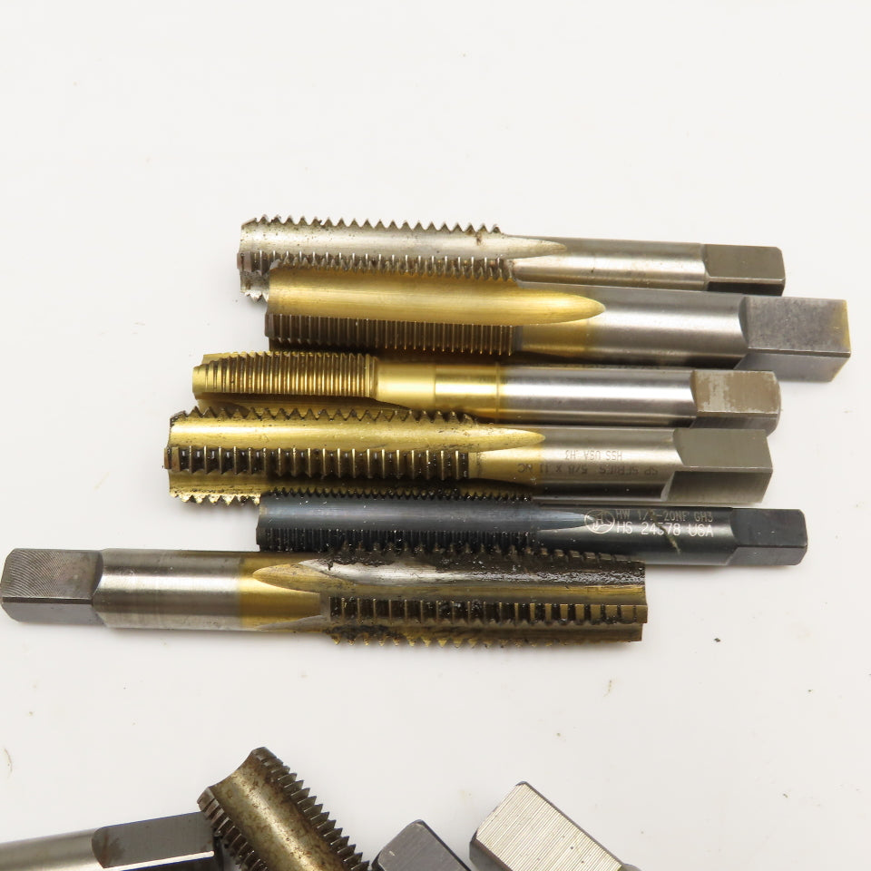 Mixed Lot Plug Bottoming Taps 5/8"-18, 3/4-10, 1/2-20 Lot Of 22