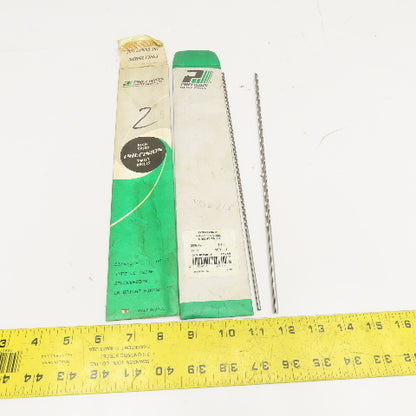 Precision Extra Length HSS Brite Finish Drill Bits 3/16" & 1/8" x 12" Lot/2