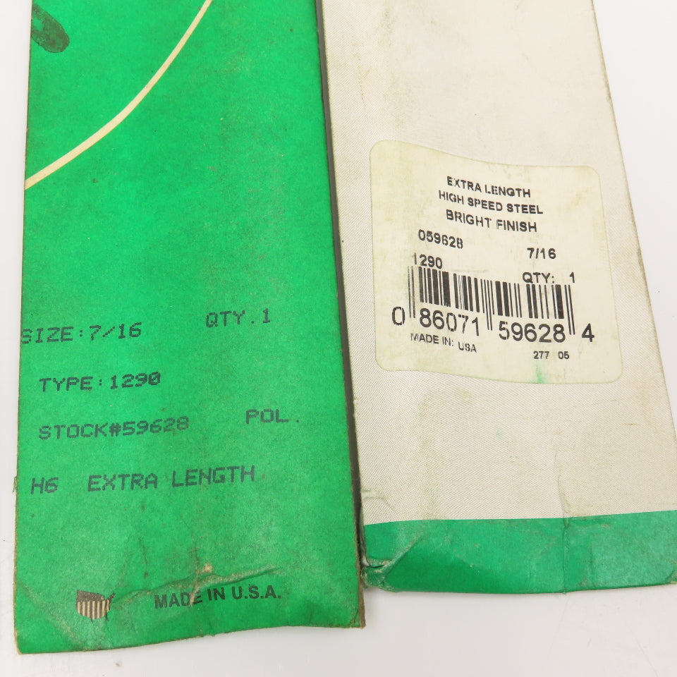 PTD Extra Length HSS Brite Finish Drill Bits 7/16" x 12" Lot Of 2