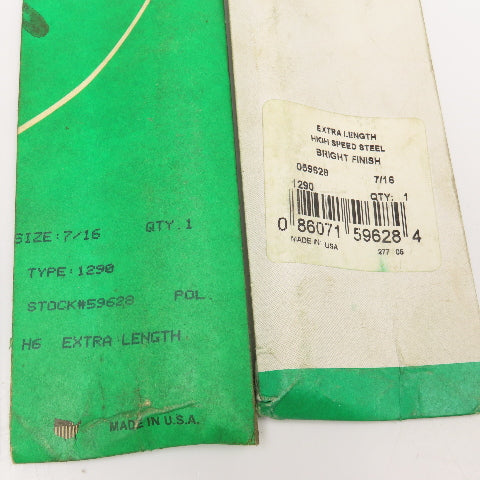 PTD Extra Length HSS Brite Finish Drill Bits 7/16" x 12" Lot Of 2