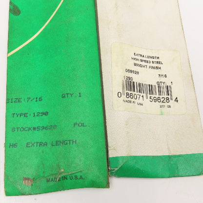 PTD Extra Length HSS Brite Finish Drill Bits 7/16" x 12" Lot Of 2