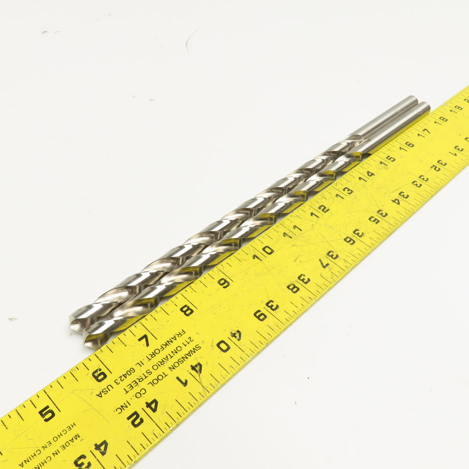PTD Extra Length HSS Brite Finish Drill Bits 7/16" x 12" Lot Of 2