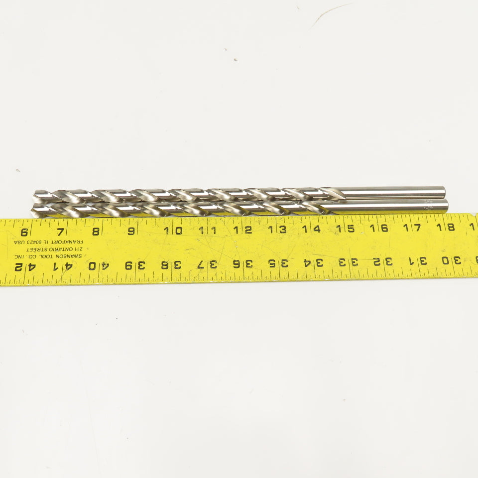 PTD Extra Length HSS Brite Finish Drill Bits 7/16" x 12" Lot Of 2