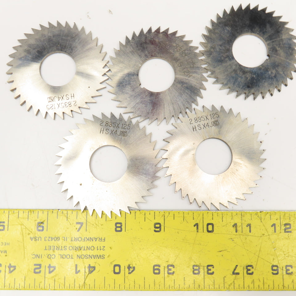ST Co. 2.835 x .125" Screw Slotting Cutting Blade 35T 1" Bore Lot Of 5