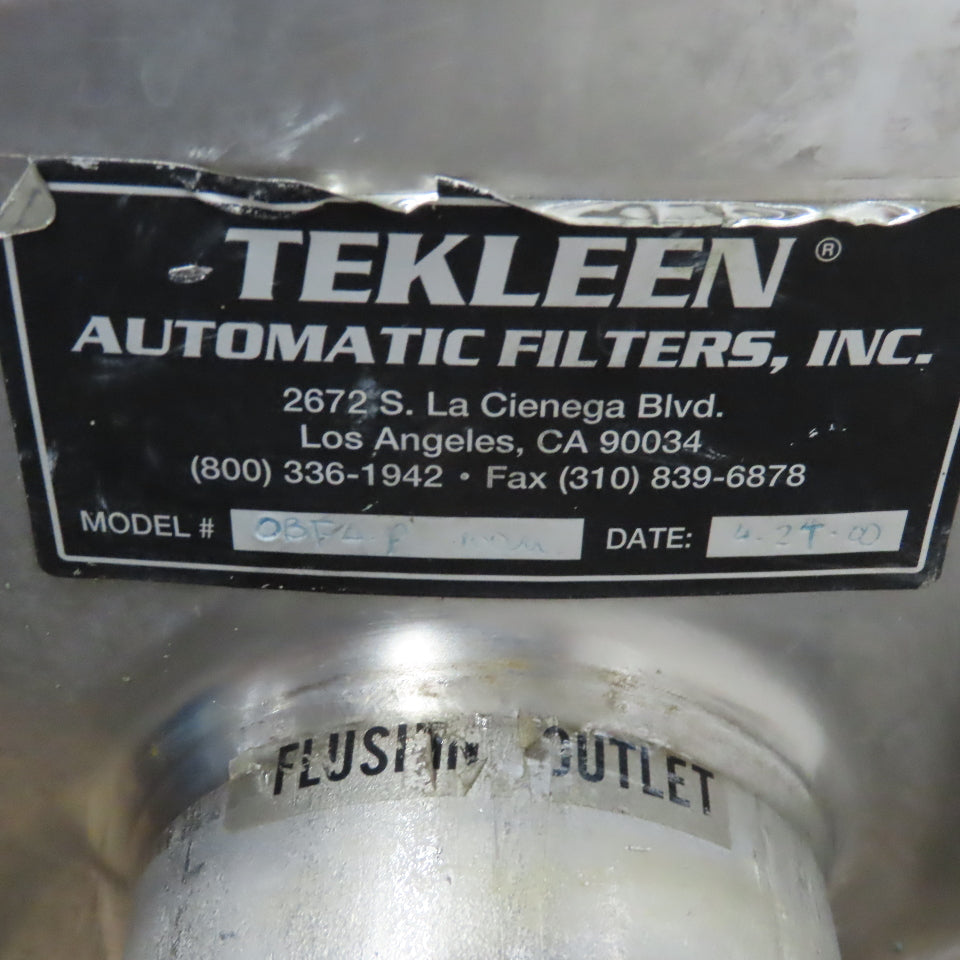 Tekleen OBF4-P 4" Stainless Steel Flange Mount Skid Series Filter 400GPM