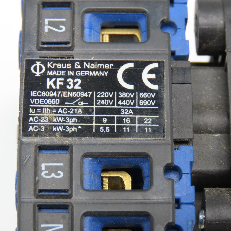 Kraus & Naimer KF32 600V 30A 10Hp Max Manual Motor Controller